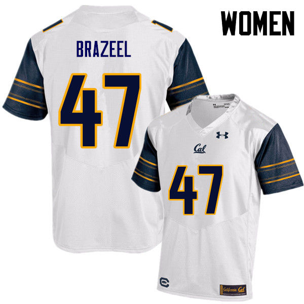 Women #47 Connor Brazeel Cal Bears (California Golden Bears College) Football Jerseys Sale-White - Click Image to Close